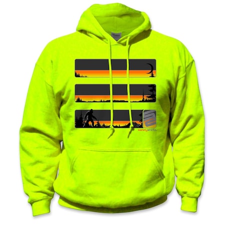 Stealth Sasquatch Reflective High Visibility Hoodie, Safety Green, M